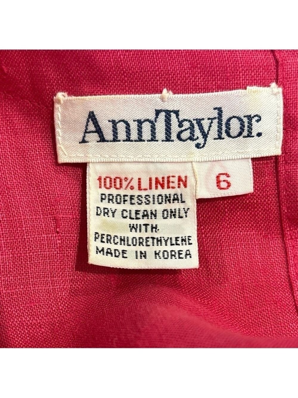 80s 2PC LINEN TOPS ANN TAYLOR PINK TOP SZ 6 & NWT JILLIAN JONES CREAMY TOP SZ M - Picture 8 of 9